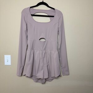 Long Sleeve Bodycon Stretch Jumpsuit Romper Size Large